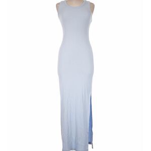 Ribid sky blue Sleeveless Maxi Dress